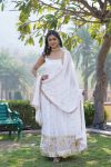 NEW ARRIVAL BLOOMING GEORGETTE EMBROIDERY SEQUENCE WORK GOWN WITH DUPATTA PARTY WEAR WHOLESALE PRICE ETHNIC GARMENT (5)