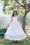 NEW ARRIVAL BLOOMING GEORGETTE EMBROIDERY SEQUENCE WORK GOWN WITH DUPATTA PARTY WEAR WHOLESALE PRICE ETHNIC GARMENT (5)
