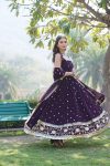 NEW ARRIVAL BLOOMING GEORGETTE EMBROIDERY SEQUENCE WORK GOWN WITH DUPATTA PARTY WEAR WHOLESALE PRICE ETHNIC GARMENT (6)