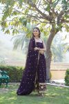 NEW ARRIVAL BLOOMING GEORGETTE EMBROIDERY SEQUENCE WORK GOWN WITH DUPATTA PARTY WEAR WHOLESALE PRICE ETHNIC GARMENT (6)