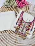 NEW ARRIVAL CHANDERI SILK EMBROIDERY WORK TOP BOTTOM WITH DUPATTA PARTY WEAR WHOLESALE PRICE ETHNIC GARMENT (4)