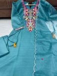 NEW ARRIVAL CHANDERI SILK EMBROIDERY WORK TOP BOTTOM WITH DUPATTA PARTY WEAR WHOLESALE PRICE ETHNIC GARMENT (8)