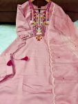 NEW ARRIVAL CHANDERI SILK EMBROIDERY WORK TOP BOTTOM WITH DUPATTA PARTY WEAR WHOLESALE PRICE ETHNIC GARMENT (6)