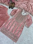 NEW ARRIVAL CHINON EMBROIDERY LACE WORK TOP PALAZZO WITH DUPATTA PARTY WEAR WHOLESALE PRICE ETHNIC GARMENT (1)