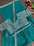 NEW ARRIVAL CHINON EMBROIDERY LEHENGA SAREE ATTACHED DUPATTA BELT WITH STITCHED BLOUSE PARTY WEAR WHOLESALE PRICE ETHNIC GARMENT (8)
