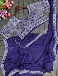 NEW ARRIVAL CHINON EMBROIDERY LEHENGA SAREE ATTACHED DUPATTA BELT WITH STITCHED BLOUSE PARTY WEAR WHOLESALE PRICE ETHNIC GARMENT (5)