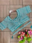 NEW ARRIVAL CHINON EMBROIDERY LEHENGA SAREE ATTACHED DUPATTA BELT WITH STITCHED BLOUSE PARTY WEAR WHOLESALE PRICE ETHNIC GARMENT (8)