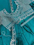 NEW ARRIVAL CHINON EMBROIDERY LEHENGA SAREE ATTACHED DUPATTA BELT WITH STITCHED BLOUSE PARTY WEAR WHOLESALE PRICE ETHNIC GARMENT (8)