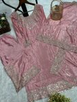 NEW ARRIVAL CHINON EMBROIDERY THREAD SEQUENCE WORK TOP PALAZZO WITH DUPATTA PARTY WEAR WHOLESALE PRICE ETHNIC GARMENT (7)