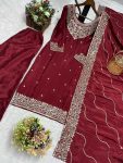 NEW ARRIVAL CHINON EMBROIDERY THREAD SEQUENCE WORK TOP PALAZZO WITH DUPATTA PARTY WEAR WHOLESALE PRICE ETHNIC GARMENT (2)