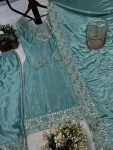 NEW ARRIVAL CHINON EMBROIDERY THREAD SEQUENCE WORK TOP PALAZZO WITH DUPATTA PARTY WEAR WHOLESALE PRICE ETHNIC GARMENT (6)
