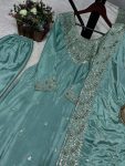 NEW ARRIVAL CHINON EMBROIDERY THREAD SEQUENCE WORK TOP PALAZZO WITH DUPATTA PARTY WEAR WHOLESALE PRICE ETHNIC GARMENT (6)