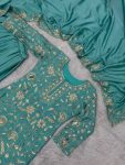 NEW ARRIVAL CHINON SILK EMBROIDERY SEQUENCE WORK TOP PALAZZO WITH DUPATTA PARTY WEAR WHOLESALE PRICE ETHNIC GARMENT (3)