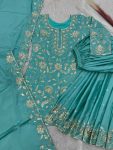 NEW ARRIVAL CHINON SILK EMBROIDERY SEQUENCE WORK TOP PALAZZO WITH DUPATTA PARTY WEAR WHOLESALE PRICE ETHNIC GARMENT (3)