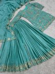 NEW ARRIVAL CHINON SILK EMBROIDERY SEQUENCE WORK TOP PALAZZO WITH DUPATTA PARTY WEAR WHOLESALE PRICE ETHNIC GARMENT (3)