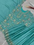 NEW ARRIVAL CHINON SILK EMBROIDERY SEQUENCE WORK TOP PALAZZO WITH DUPATTA PARTY WEAR WHOLESALE PRICE ETHNIC GARMENT (3)