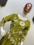 NEW ARRIVAL CHINON SILK EMBROIDERY SEQUENCE WORK TOP WITH PLEATED SKIRT PARTY WEAR WHOLESALE PRICE ETHNIC GARMENT (3)