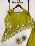 NEW ARRIVAL CHINON SILK EMBROIDERY SEQUENCE WORK TOP WITH PLEATED SKIRT PARTY WEAR WHOLESALE PRICE ETHNIC GARMENT (3)
