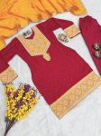 NEW ARRIVAL CHINON SILK THREAD CODING PEARL WORK TOP PATIYALA WITH DUPATTA PARTY WEAR WHOLESALE PRICE ETHNIC GARMENT (5)