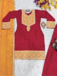 NEW ARRIVAL CHINON SILK THREAD CODING PEARL WORK TOP PATIYALA WITH DUPATTA PARTY WEAR WHOLESALE PRICE ETHNIC GARMENT (5)