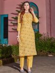 NEW ARRIVAL COTTON BLEND FOIL PRINT AND MIRROR WORK TOP PANT SET CASUAL WEAR WHOLESALE PRICE ETHNIC GARMENT (17)