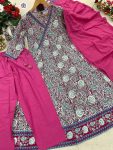 NEW ARRIVAL COTTON EMBROIDERY WORK ANARKALI GOWN BOTTOM WITH DUPATTA FESTIVE WEAR WHOLESALE PRICE ETHNIC GARMENT (3)