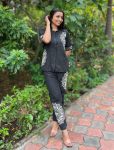 NEW ARRIVAL COTTON WITH EMBROIDERY WORK CO-ORD SET BLACK