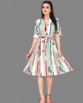 NEW ARRIVAL CREPE DIGITAL PRINTED KURTI  SEA GREEN