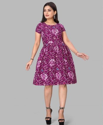 NEW ARRIVAL CREPE DIGITAL PRINTED KURTI  WINE