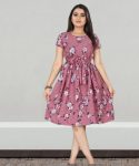 NEW ARRIVAL CREPE DIGITAL PRINTED KURTI  PEACH