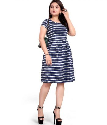NEW ARRIVAL CREPE DIGITAL PRINTED KURTI  NAVY BLUE