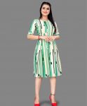 NEW ARRIVAL CREPE DIGITAL PRINTED KURTI  GREEN