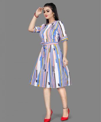 NEW ARRIVAL CREPE DIGITAL PRINTED KURTI  LAVENDER