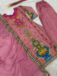 NEW ARRIVAL DIGITAL PRINTED WITH REAL MIRROR HAND WORK TOP BOTTOM WITH DUPATTA FESTIVE WEAR WHOLESALE PRICE ETHNIC GARMENT (9)