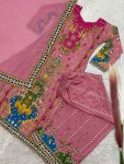 NEW ARRIVAL DIGITAL PRINTED WITH REAL MIRROR HAND WORK TOP BOTTOM WITH DUPATTA FESTIVE WEAR WHOLESALE PRICE ETHNIC GARMENT (9)