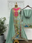 NEW ARRIVAL DIGITAL PRINTED WITH REAL MIRROR HAND WORK TOP BOTTOM WITH DUPATTA FESTIVE WEAR WHOLESALE PRICE ETHNIC GARMENT (4)