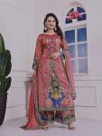 NEW ARRIVAL DIGITAL PRINTED WITH REAL MIRROR HAND WORK TOP BOTTOM WITH DUPATTA BABY PINK