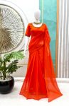 NEW ARRIVAL FAUX GEORGETTE PLAIN READY TO WEAR SAREE WITH HAND WORK STITCHED BLOUSE PARTY WEAR WHOLESALE PRICE ETHNIC GARMENT (3)