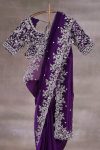 NEW ARRIVAL FENDY SILK EMBROIDERY CODING & SEQUENCE WORK SAREE WITH UNSTITCHED BLOUSE PARTY WEAR WHOLESALE PRICE ETHNIC GARMENT (3)