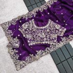 NEW ARRIVAL FENDY SILK EMBROIDERY CODING & SEQUENCE WORK SAREE WITH UNSTITCHED BLOUSE PARTY WEAR WHOLESALE PRICE ETHNIC GARMENT (3)