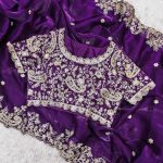 NEW ARRIVAL FENDY SILK EMBROIDERY CODING & SEQUENCE WORK SAREE WITH UNSTITCHED BLOUSE PARTY WEAR WHOLESALE PRICE ETHNIC GARMENT (3)