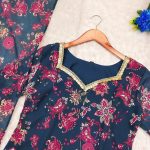 NEW ARRIVAL GEORGETTE DIGITAL PRINTED WITH LACE WORK TOP BOTTOM WITH DUPATTA FESTIVE WEAR WHOLESALE PRICE ETHNIC GARMENT (3)