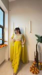 NEW ARRIVAL GEORGETTE EMBROIDERY SEQUENCE MIRROR WORK BLOUSE SKIRT WITH SHRUG PARTY WEAR WHOLESALE PRICE ETHNIC GARMENT (3)