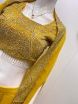 NEW ARRIVAL GEORGETTE EMBROIDERY SEQUENCE MIRROR WORK BLOUSE SKIRT WITH SHRUG PARTY WEAR WHOLESALE PRICE ETHNIC GARMENT (3)