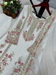 NEW ARRIVAL GEORGETTE EMBROIDERY SEQUENCE THRED WORK TOP PALAZZO WITH DUPATTA PARTY WEAR WHOLESALE PRICE ETHNIC GARMENT (5)