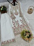 NEW ARRIVAL GEORGETTE EMBROIDERY SEQUENCE THRED WORK TOP PALAZZO WITH DUPATTA PARTY WEAR WHOLESALE PRICE ETHNIC GARMENT (5)