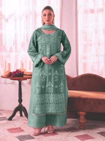 NEW ARRIVAL GEORGETTE EMBROIDERY SEQUENCE WORK TOP PALAZZO WITH DUPATTA PISTA