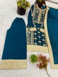 NEW ARRIVAL GEORGETTE EMBROIDERY SEQUENCE WORK TOP PALAZZO WITH DUPATTA PARTY WEAR WHOLESALE PRICE ETHNIC GARMENT (3)