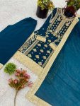 NEW ARRIVAL GEORGETTE EMBROIDERY SEQUENCE WORK TOP PALAZZO WITH DUPATTA PARTY WEAR WHOLESALE PRICE ETHNIC GARMENT (3)