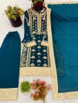 NEW ARRIVAL GEORGETTE EMBROIDERY SEQUENCE WORK TOP PALAZZO WITH DUPATTA PARTY WEAR WHOLESALE PRICE ETHNIC GARMENT (3)